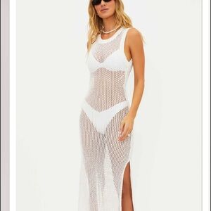 Beach Riot White Mesh Cover-Up Dress